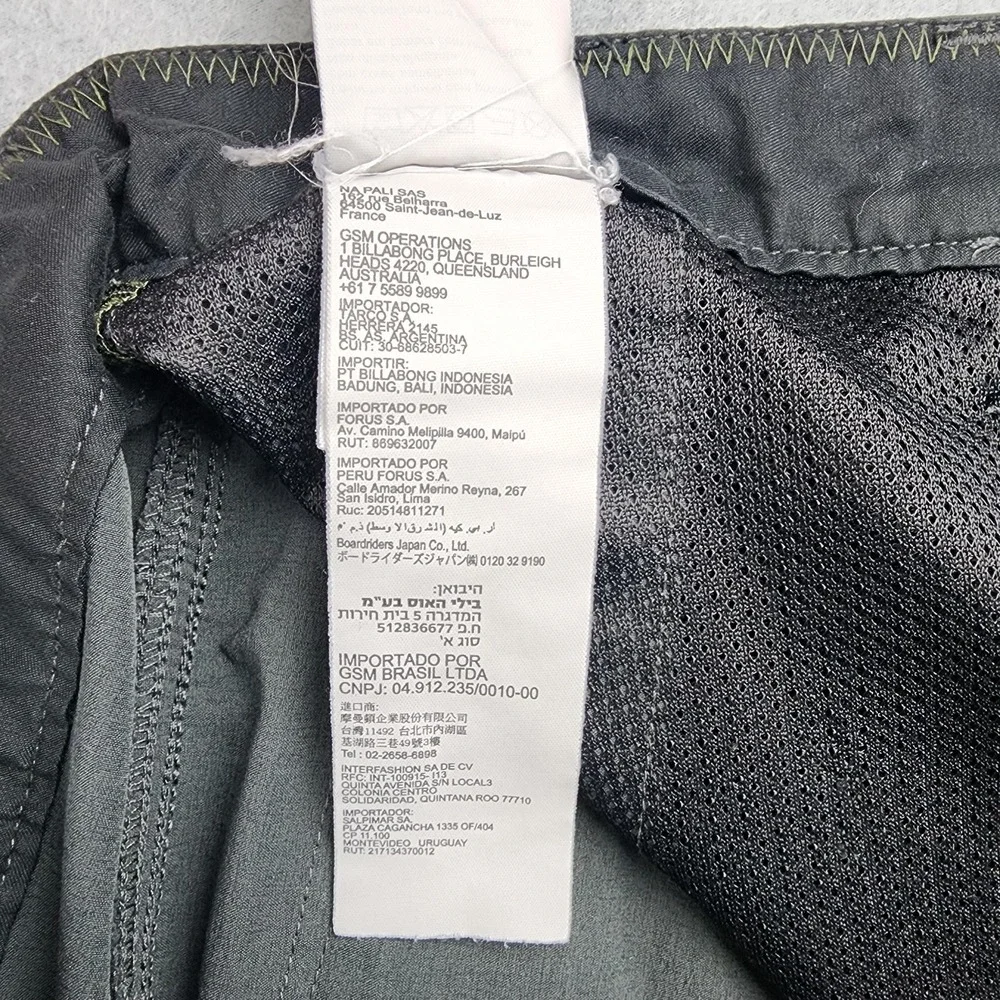 Billabong Adventure Division Shorts Mens 34 Gray Chino Outdoor Travel 8 Inseam